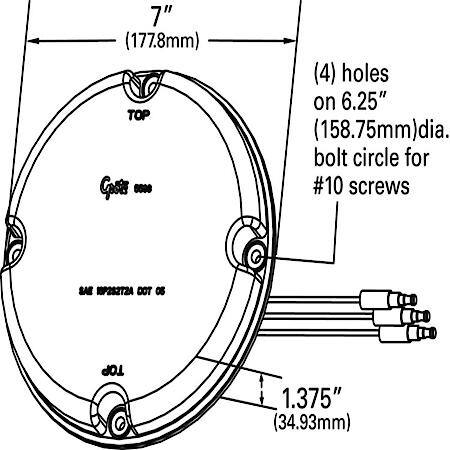 LED Stop Tail Turn Light with Reflex - 7"