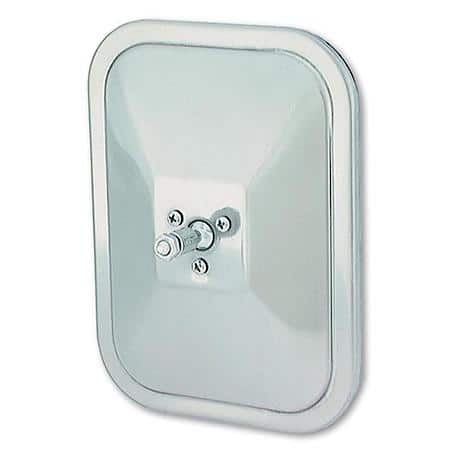 Rolled-Rim Mirror with Ball Swivel, Stainless Steel