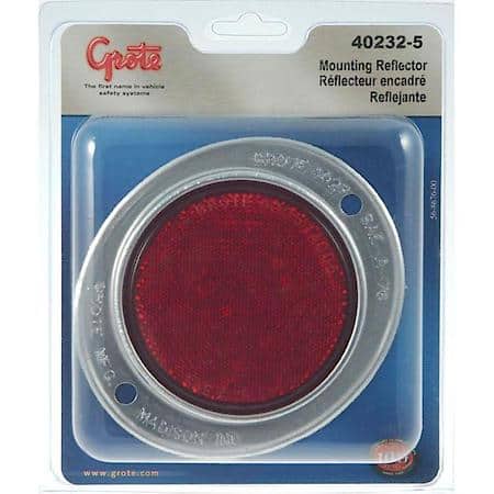 Reflector, 3", Red, Aluminum Lens, 2 Hole Mount, Retail Pack