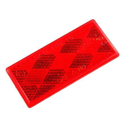 Stick-On Rectangular Reflector, Red