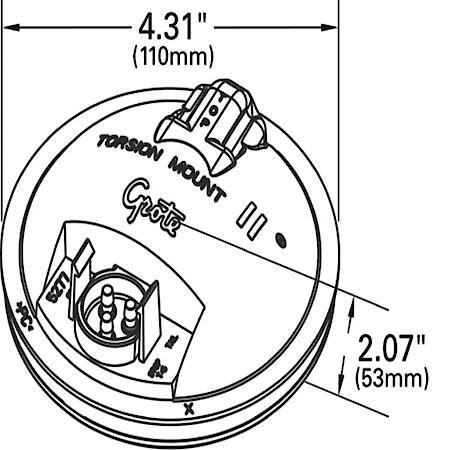 Torsion Mount ® II 4" Stop Tail Turn Light, Male Pin, Red