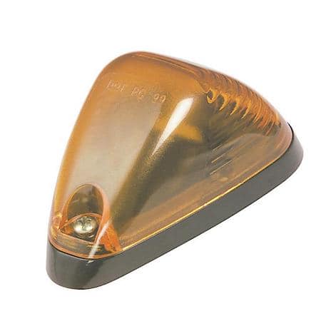 Low-Profile Aerodynamic Cab Marker Light, PC/P2 Rated 12V, Yellow