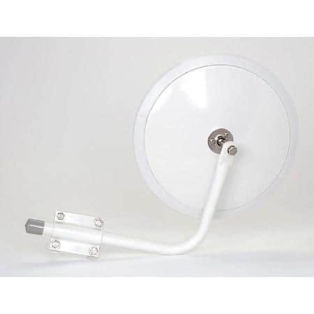 10 1/2" Convex Cross-Over Mirror, Mirror Assembly, White