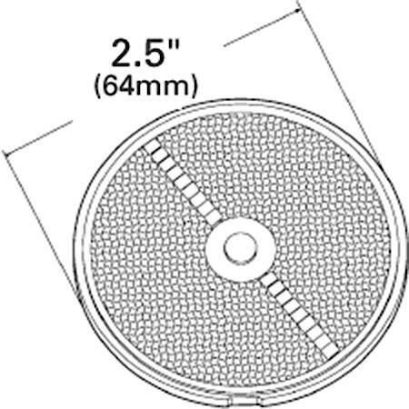 2 1/2" Round Stick-On Reflector, Red