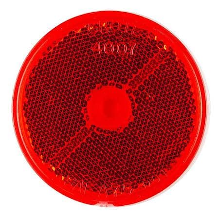 2 1/2" Round Stick-On Reflector, Red