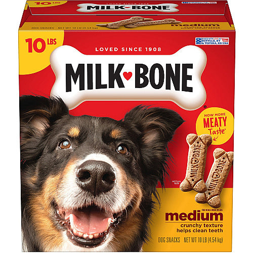 Milk-Bone Original Dog Treats For Dog, Bone, Meat Flavor, 10 lb