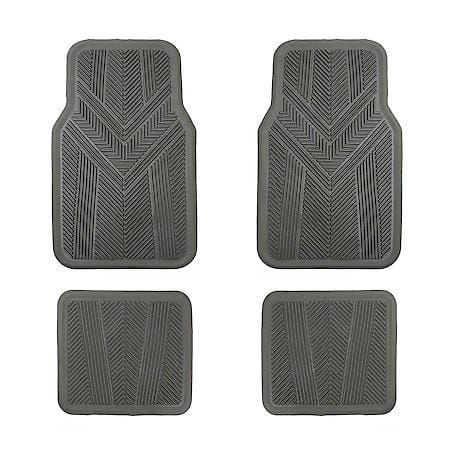 Car and SUV Floor Mat, Grey Rubber, All-Season, Universal, 4 Piece