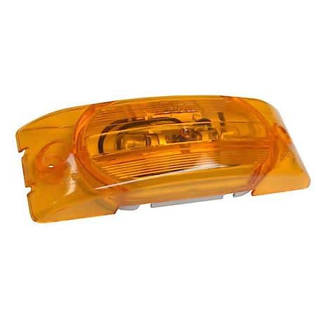 Two Bulb Turtleback Clearance Marker Lights, No Splice Optic Lens, Amber