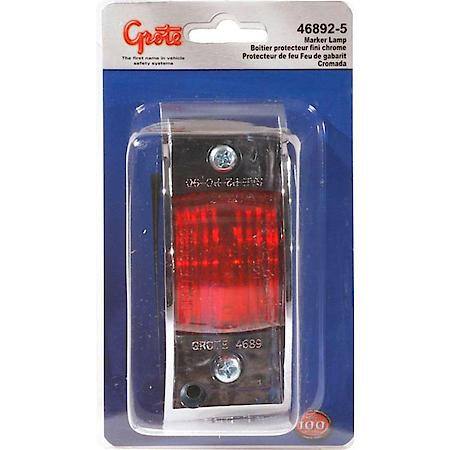 Chrome Armored Clearance Marker Light - Red