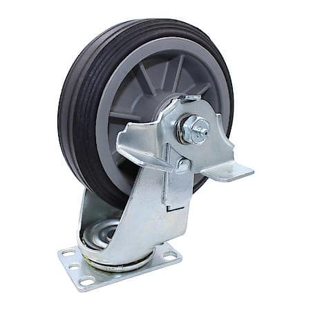 375 lb Caster 6 Inch All-Terrain Solid Rubber Swivel-Brake