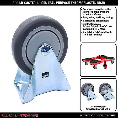 300 lb Caster 4 Inch General Purpose Thermoplastic Rigid