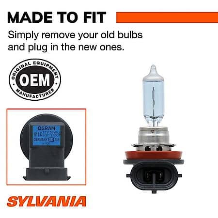 H11 SilverStar: Halogen Headlight Bulb, Brighter Downroad and Whiter Light, 1 Pack