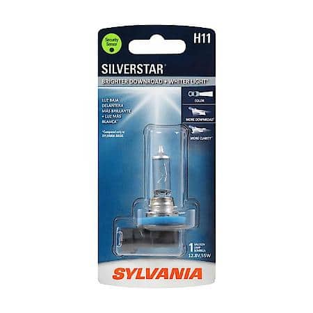 H11 SilverStar: Halogen Headlight Bulb, Brighter Downroad and Whiter Light, 1 Pack
