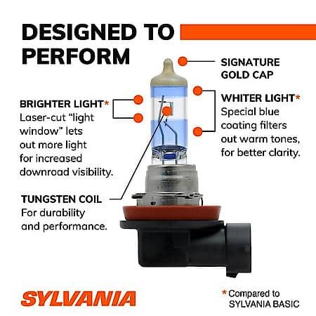 H11 SilverStar Ultra: Halogen Headlight Bulb, Brightest Downroad and Whiter Light, 1 Pack