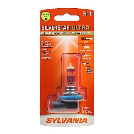 H11 SilverStar Ultra: Halogen Headlight Bulb, Brightest Downroad and Whiter Light, 1 Pack
