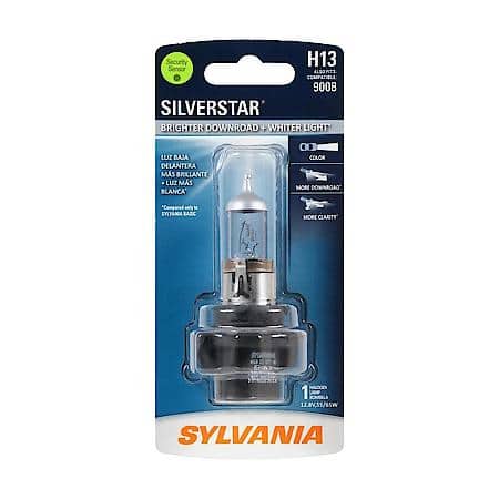 H13 SilverStar: Halogen Headlight Bulb, Brighter Downroad and Whiter Light, 1 Pack
