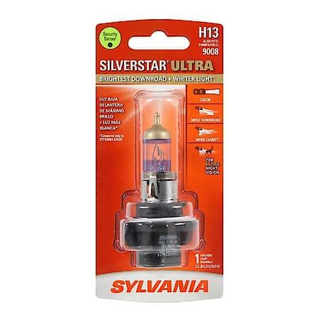 H13 SilverStar Ultra: Halogen Headlight Bulb, Brightest Downroad and Whiter Light, 1 Pack