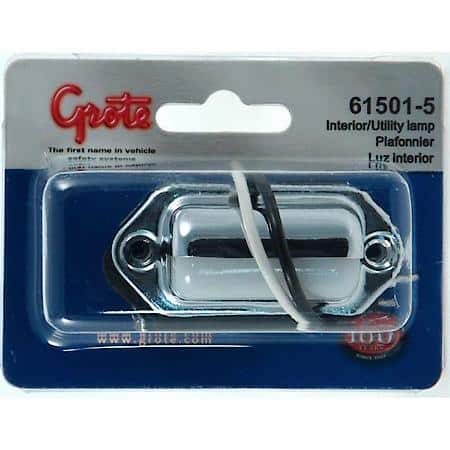 Dome/Interior Lamp, Chrome, Hooded Guard, Utility