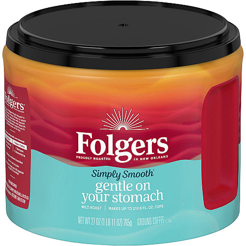 Folgers® Ground Simply Smooth Coffee Medium, 27 oz Per Canister, Ground, 1 Each