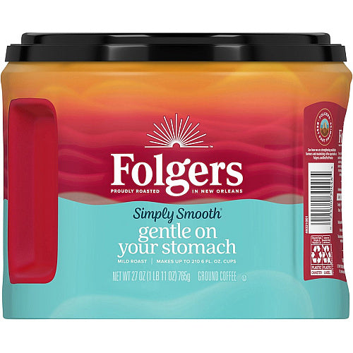 Folgers® Ground Simply Smooth Coffee Medium, 27 oz Per Canister, Ground, 1 Each