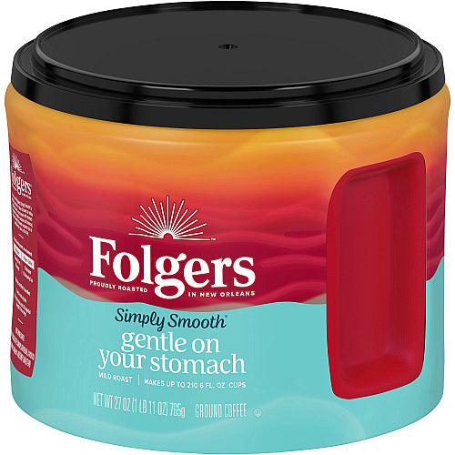 Folgers® Ground Simply Smooth Coffee Medium, 27 oz Per Canister, Ground, 1 Each