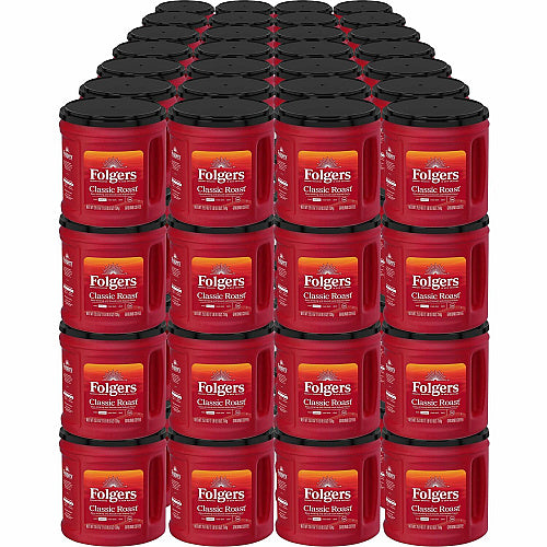 Folgers® Ground Classic Roast Coffee Medium, 25.9 oz Per Canister, Ground, Rich Aroma, Kosher, 294 / Pallet
