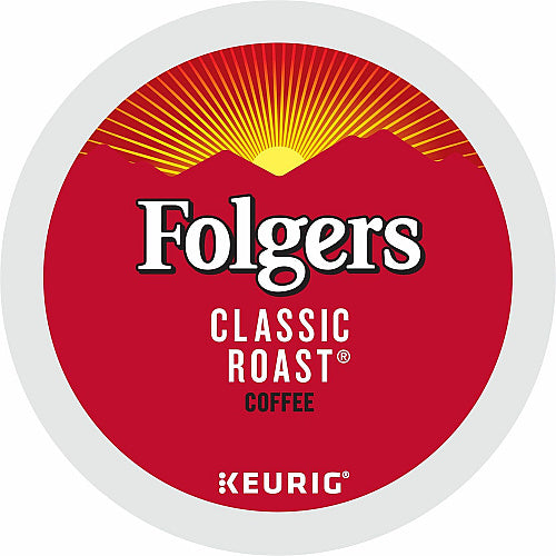 Folgers Folger K-Cup Classic Roast Coffee Compatible with Keurig K-Cup Brewer, American, Medium, 24 K-Cup, K-Cup, Classic Roast, Kosher, 24 / Box