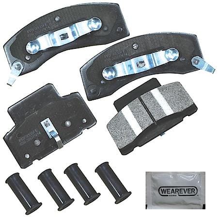 Front Brake Pads: Semi-metallic, Hardware, Better Performance, Quiet, Low Dust - Front