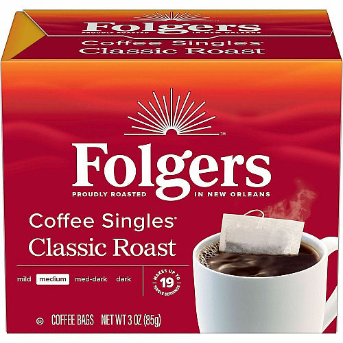 Folgers® Bag, Instant, Packet Singles Medium-Roast Coffee Bags