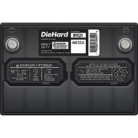 Battery: 24 Group Size, 450 CCA, 560 CA, 85 Minute Reserve Capacity