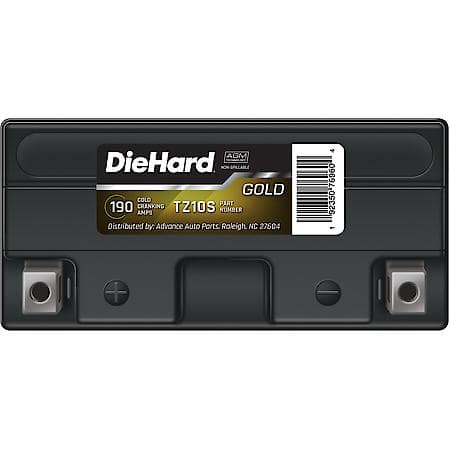 Battery: TZ10S Group Size, 190 CCA, 8 Amp Hour Capacity