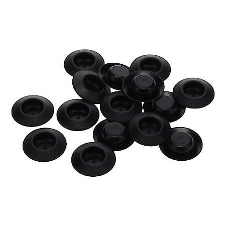 Plastic Plug Buttons with Depressed Center, 1/2" Hole Size, Pack of 15