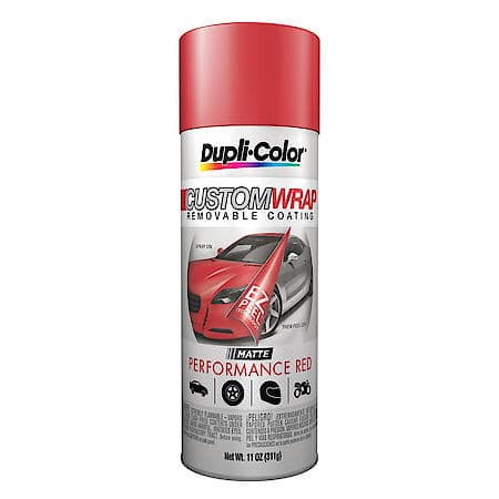 Dupli-Color, Custom Wrap Removable Coatings, Matte, Performance Red, 11-Oz