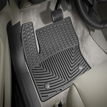 Floor Mats: Black, Rubber, W/ Deep Channels, All Weather, 2 Pk