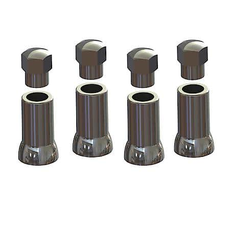 Chrome Sleeve & Cap, 1 Pack of 4 Sleeves and Caps