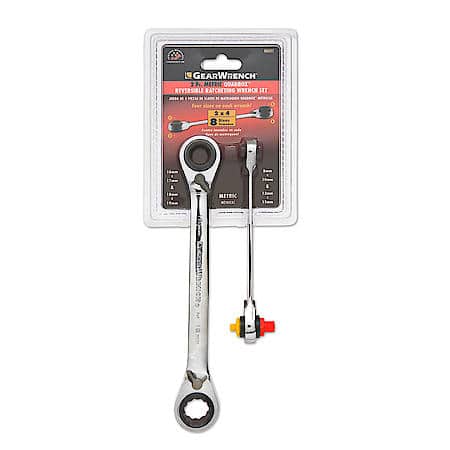 2 Piece 12 Point Metric Quadbox Double Box Ratcheting Wrench Set