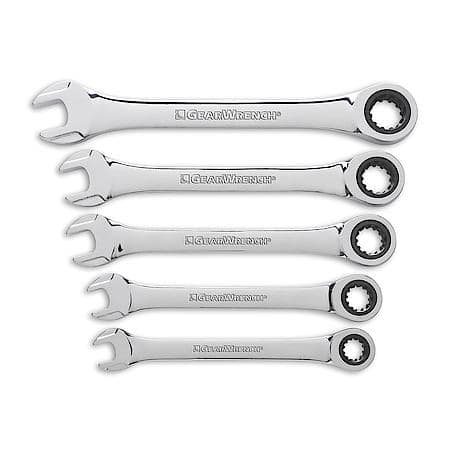 5-Piece Universal Ratcheting Wrench Set, Metric