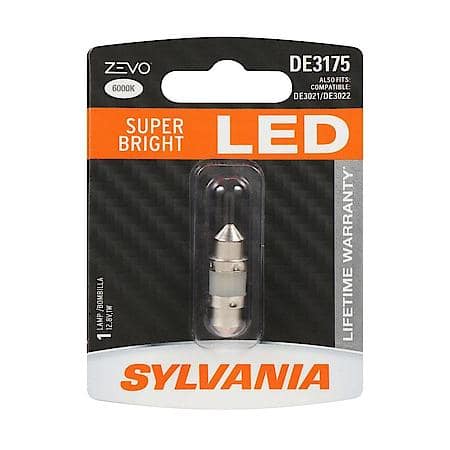 DE3175 ZEVO: White LED Mini Bulb, Super Bright, Lifetime Limited Warranty, 1 Pack