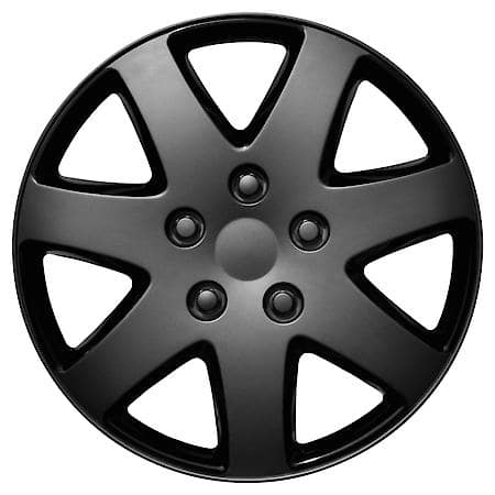 AutoCraft 16" Wheel Cover: 7-Spoke, Matt Charcoal & Ice Black, High Impact Plastic, 4 Pack