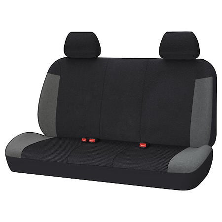 AutoCraft Seat Cover: Black/Grey, Flax/Polyester, Bench, Universal, 1 Pk