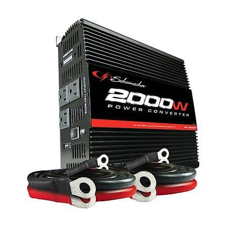 2000W Continuous/4000W Peak DC-to-AC Power Converter: 3 AC Outlets and USB Port