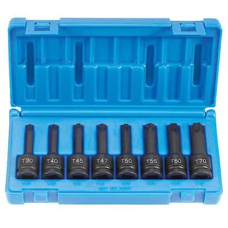 1/2" Drive 8 Piece Internal Torx Impact Driver Set