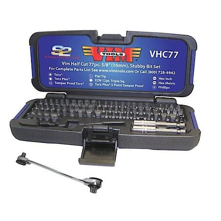 77-Pc Half Cut Stubby Bit Set