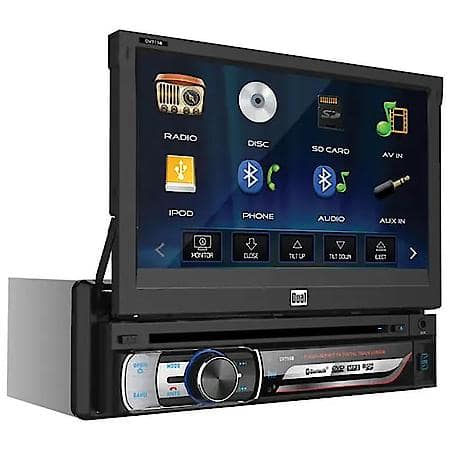 Single Din Car Stereo: 7" Touchscreen, Dvd Player, Bluetooth, Music Streaming, Hands Free Calling