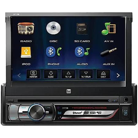 Single Din Car Stereo: 7" Touchscreen, Dvd Player, Bluetooth, Music Streaming, Hands Free Calling