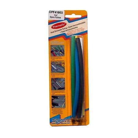 Heat Shrink Tubing, Assrt. Colors - 1/4In Dia X 6In - Cross-Linked Polyolefin