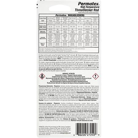 Red Threadlocker: High Temperature, For Heavy-Duty Applications, 36 mL