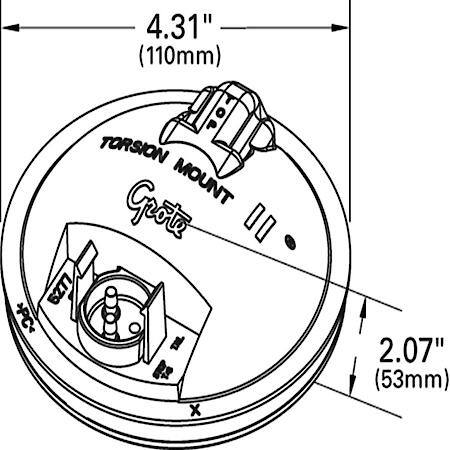 Torsion Mount II Single System Backup Light - 4", Male Pin
