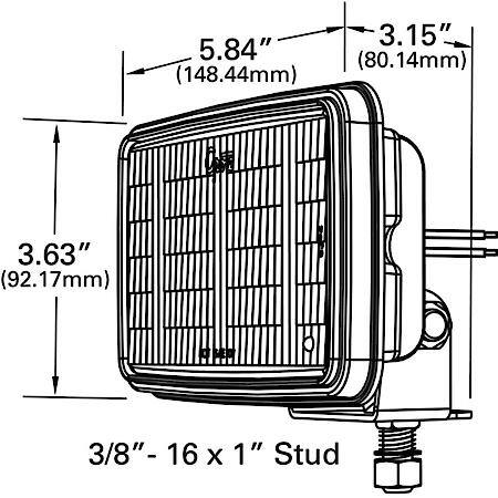 Clear Work Lamp - LED, Trapezoid Pattern