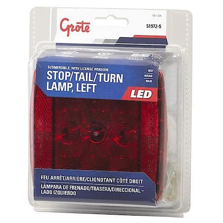 LED Submersible Trailer Lighting Kit, Stop/Tail/Turn Replacement with License Window